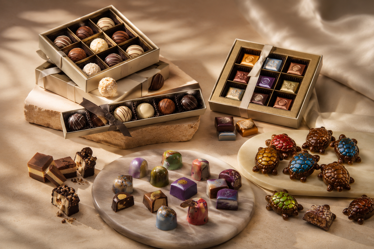 Elegant assortment of gift-ready artisan chocolates