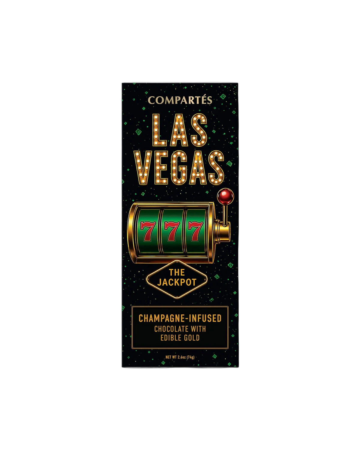 Compartés Las Vegas Jackpot champagne chocolate bar with edible gold