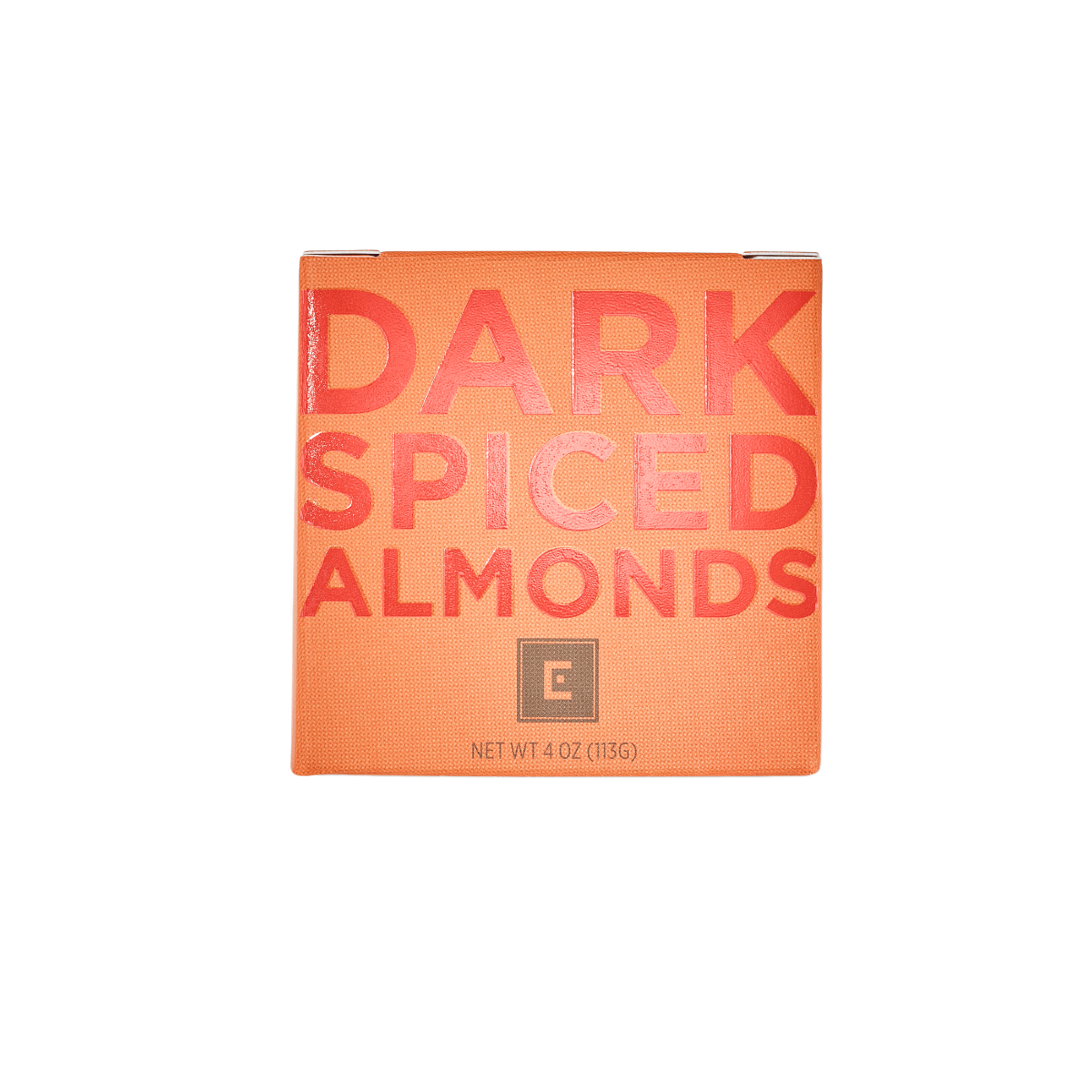 Christopher Elbow spiced dark chocolate almonds box front