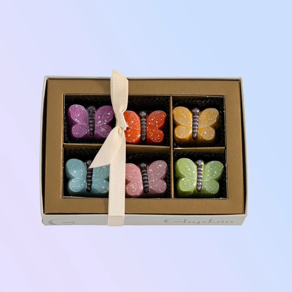 Ghyslain Butterfly 6-count hand-painted chocolate window box