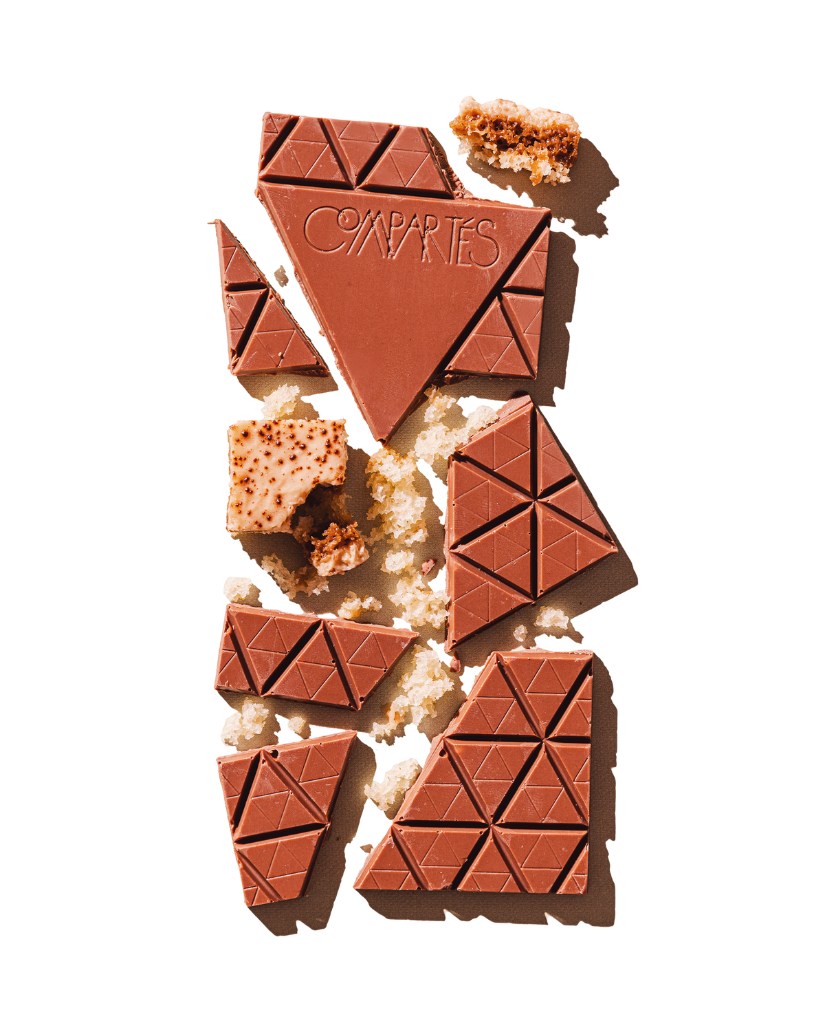 Unwrapped Compartés Tiramisu chocolate bar with coffee, cocoa, and sponge cake