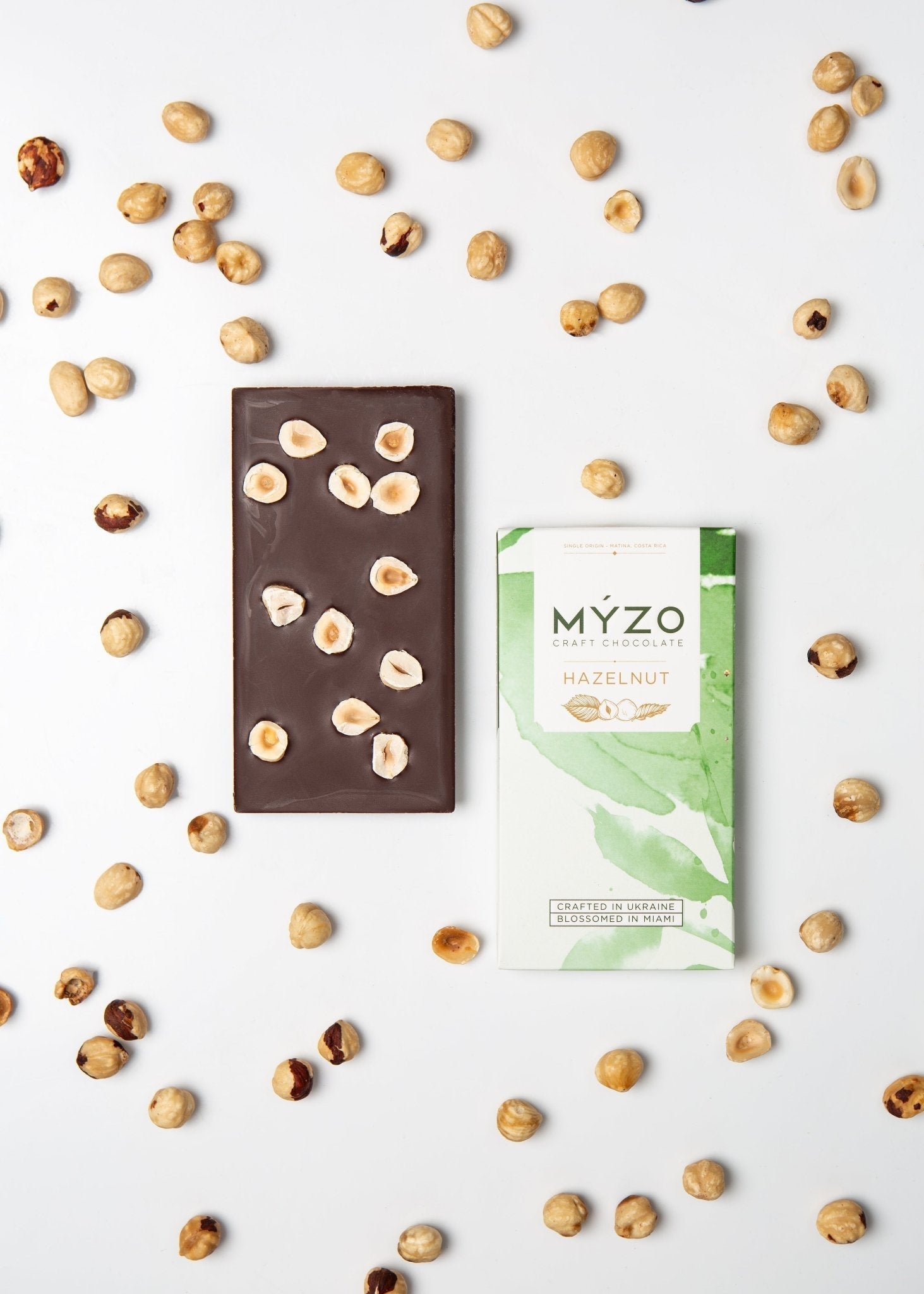 MYZO 70% Hazelnut Dark Chocolate Bar alternate product view 3