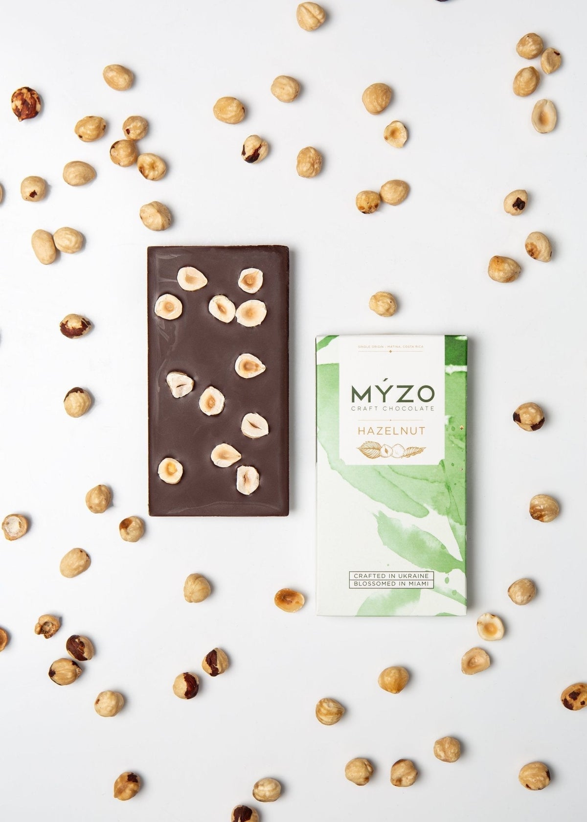 MYZO 70% Hazelnut Dark Chocolate Bar alternate product view 3