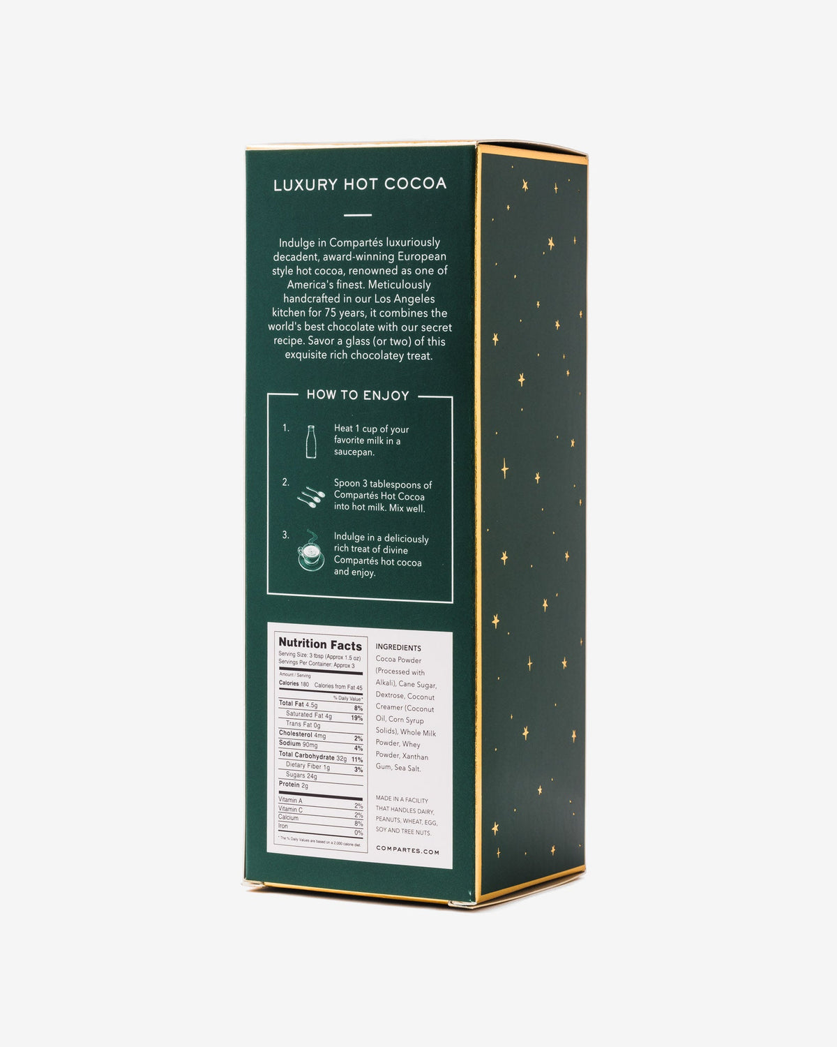 Compartés luxury milk hot cocoa mix box back