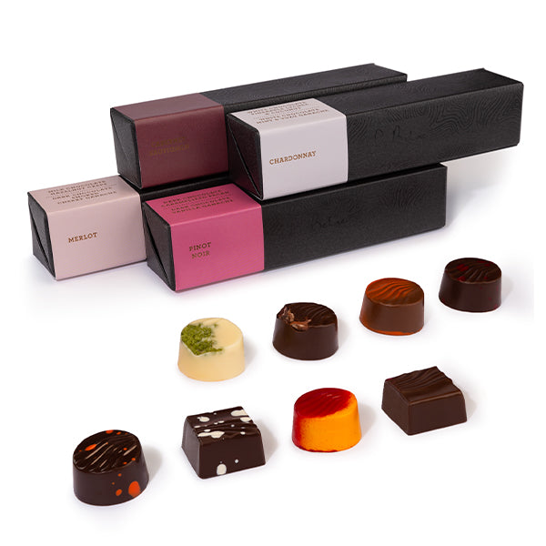 Le Belge wine pairing truffles and packaging