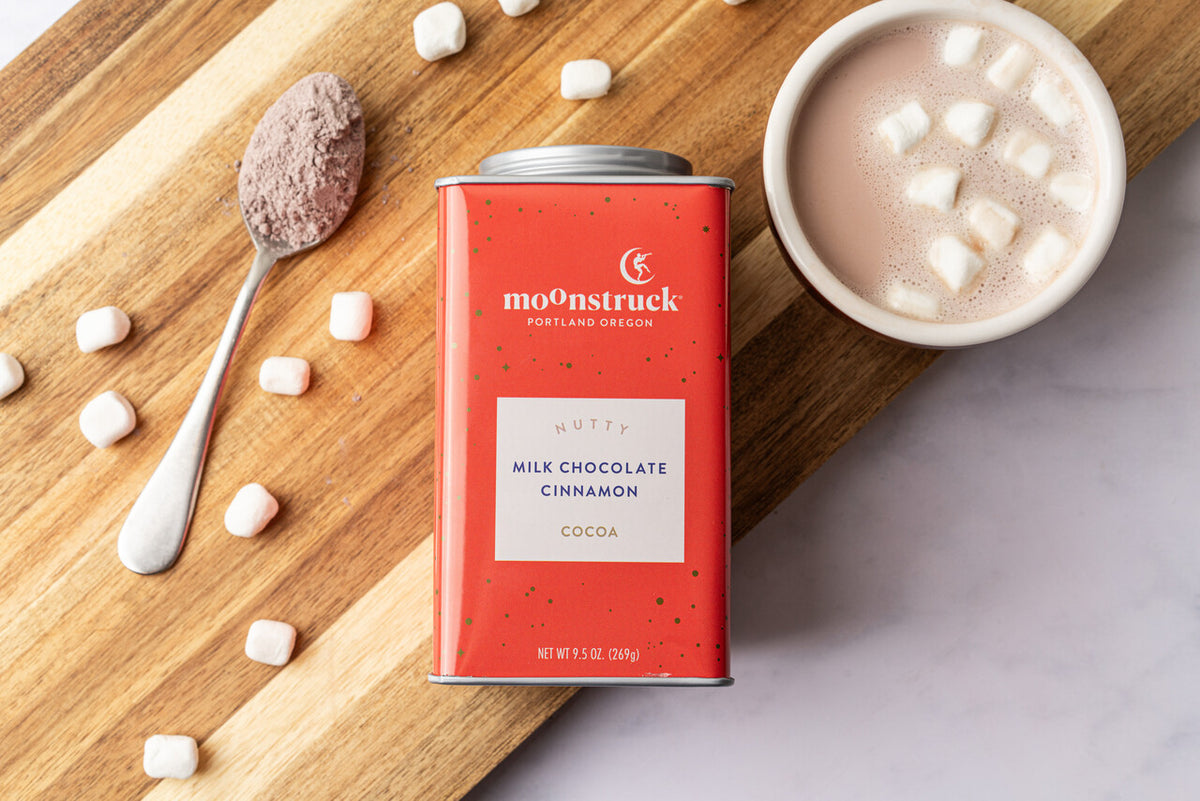 Moonstruck cinnamon milk chocolate hot cocoa tin