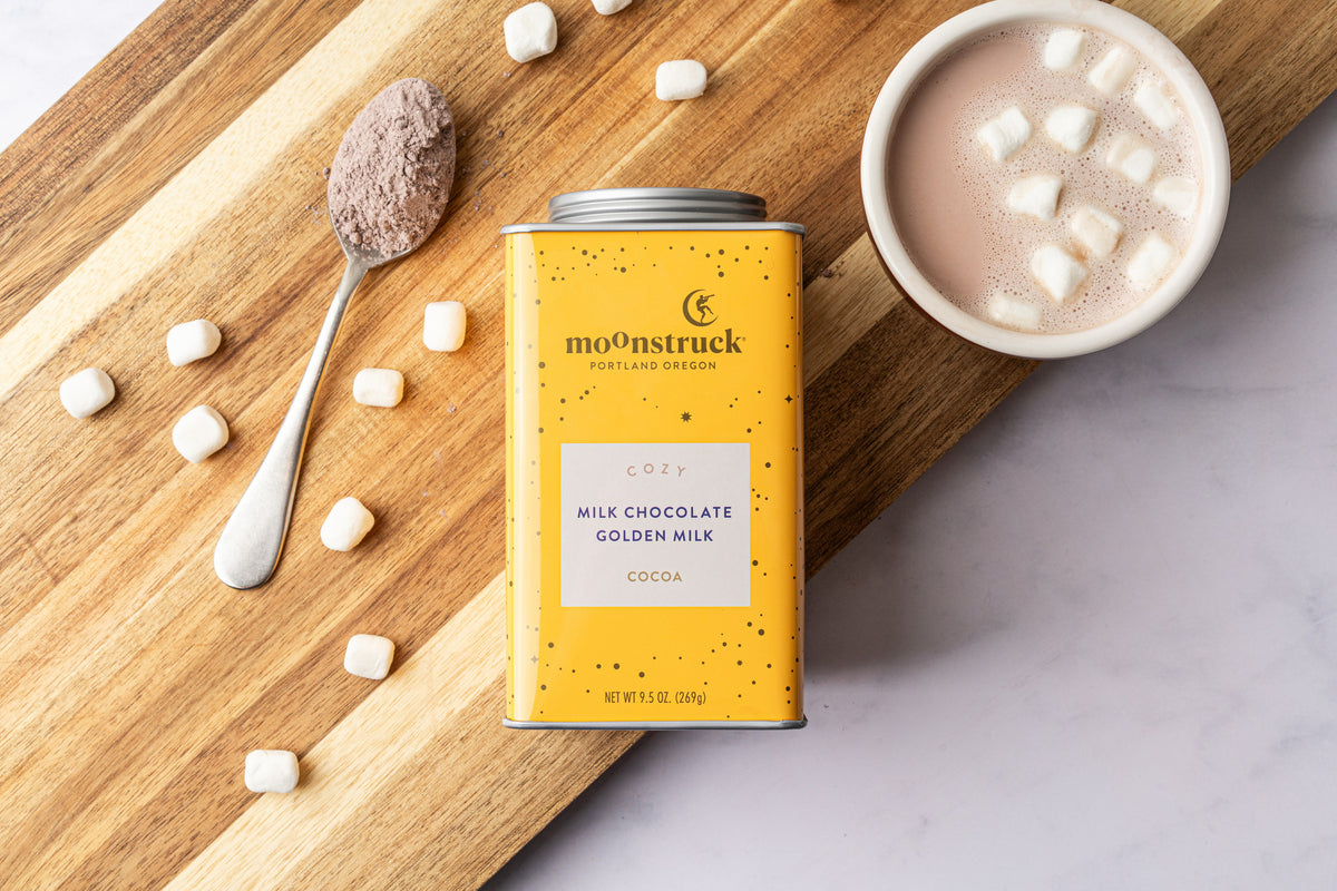 Moonstruck golden milk chocolate hot cocoa tin