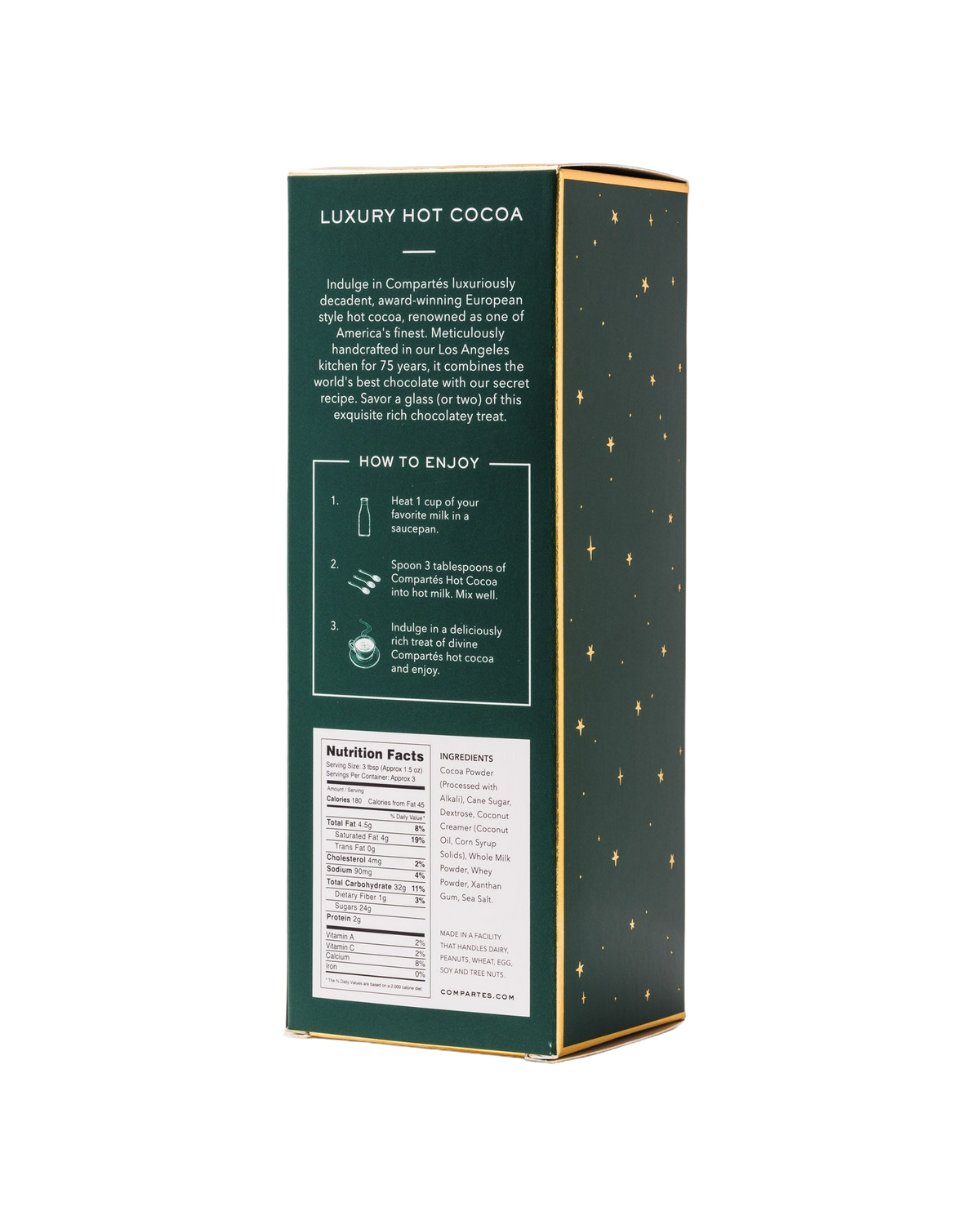 Compartés luxury milk hot cocoa mix box back