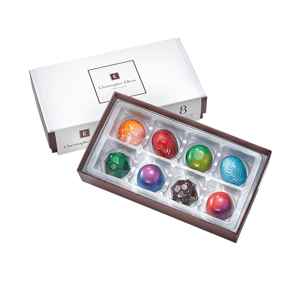 Christopher Elbow gift box containing eight chocolates