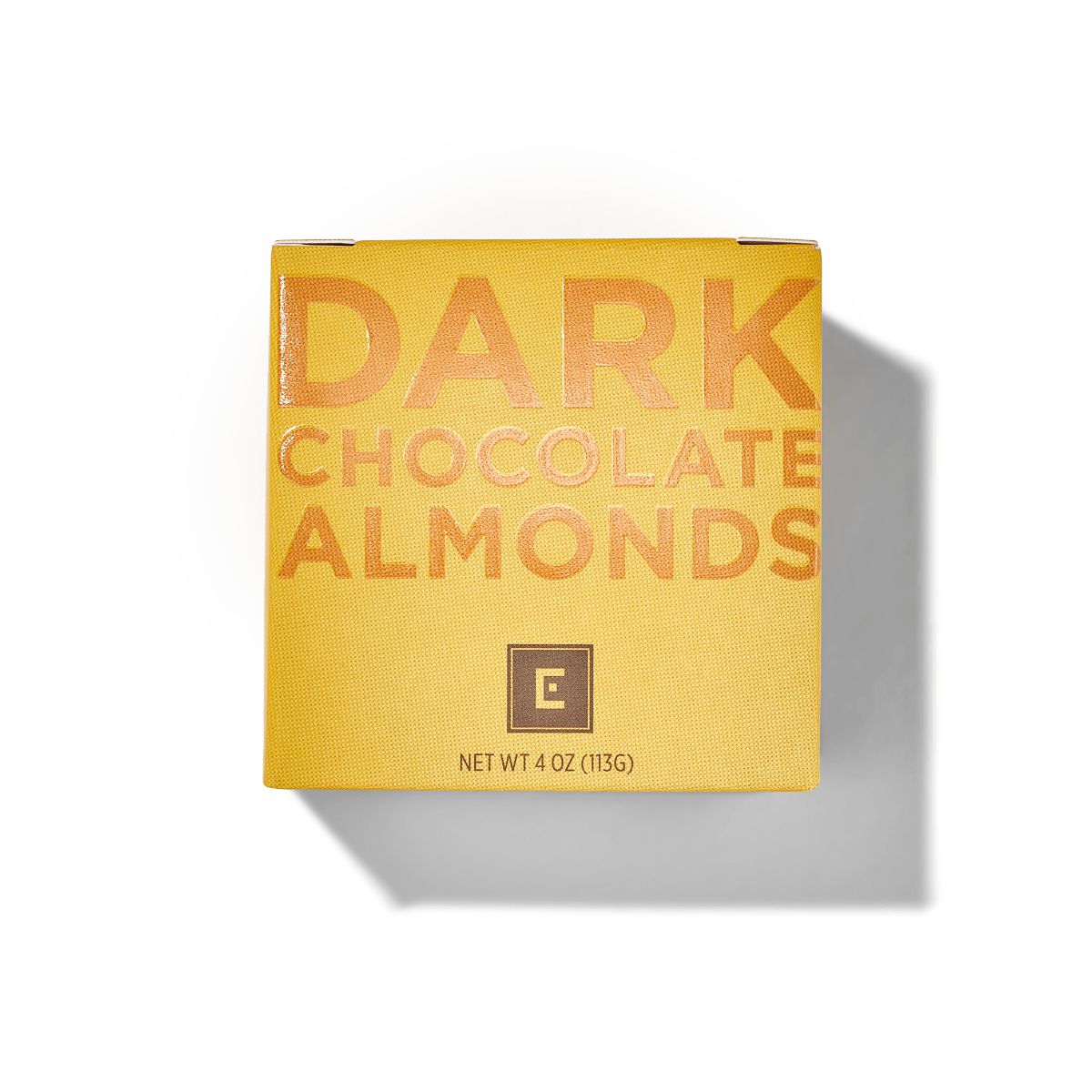 Christopher Elbow dark chocolate almonds 4-ounce box front