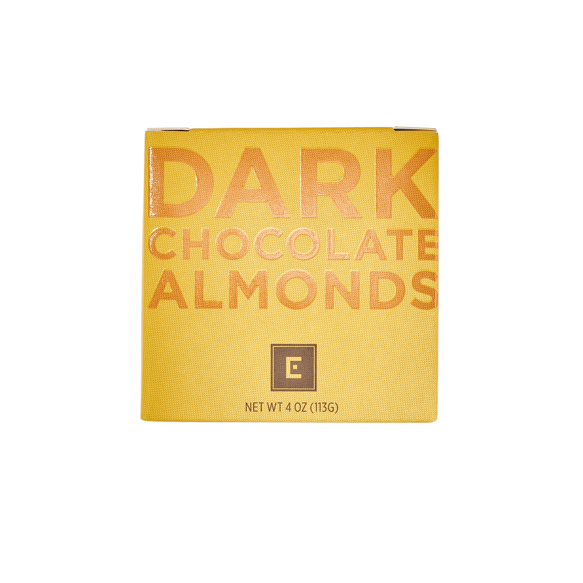 Christopher Elbow dark chocolate almonds 4-ounce box front