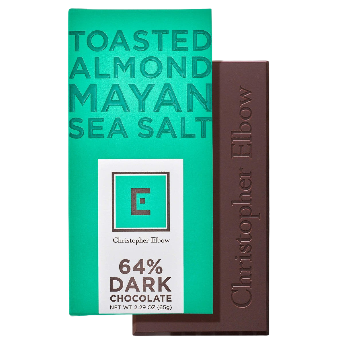 Christopher Elbow toasted almond Mayan sea salt dark chocolate bar