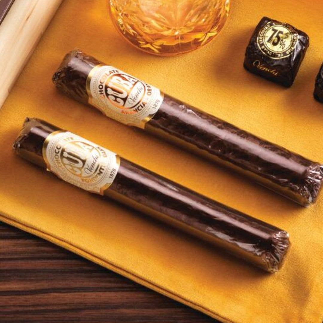 Venchi Aromatic Cocoa Chocolate Cigar packaging detail