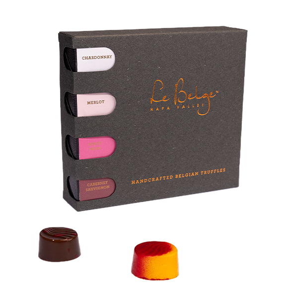 Gift box of truffles selected for wine pairing