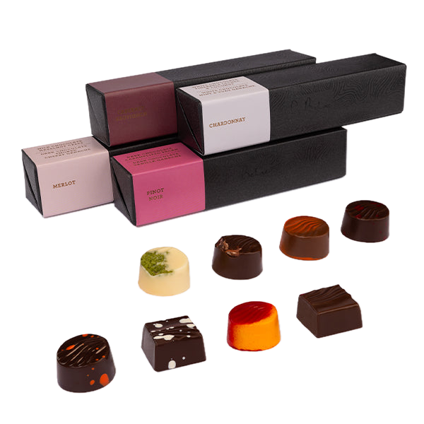 Le Belge wine pairing truffles and packaging