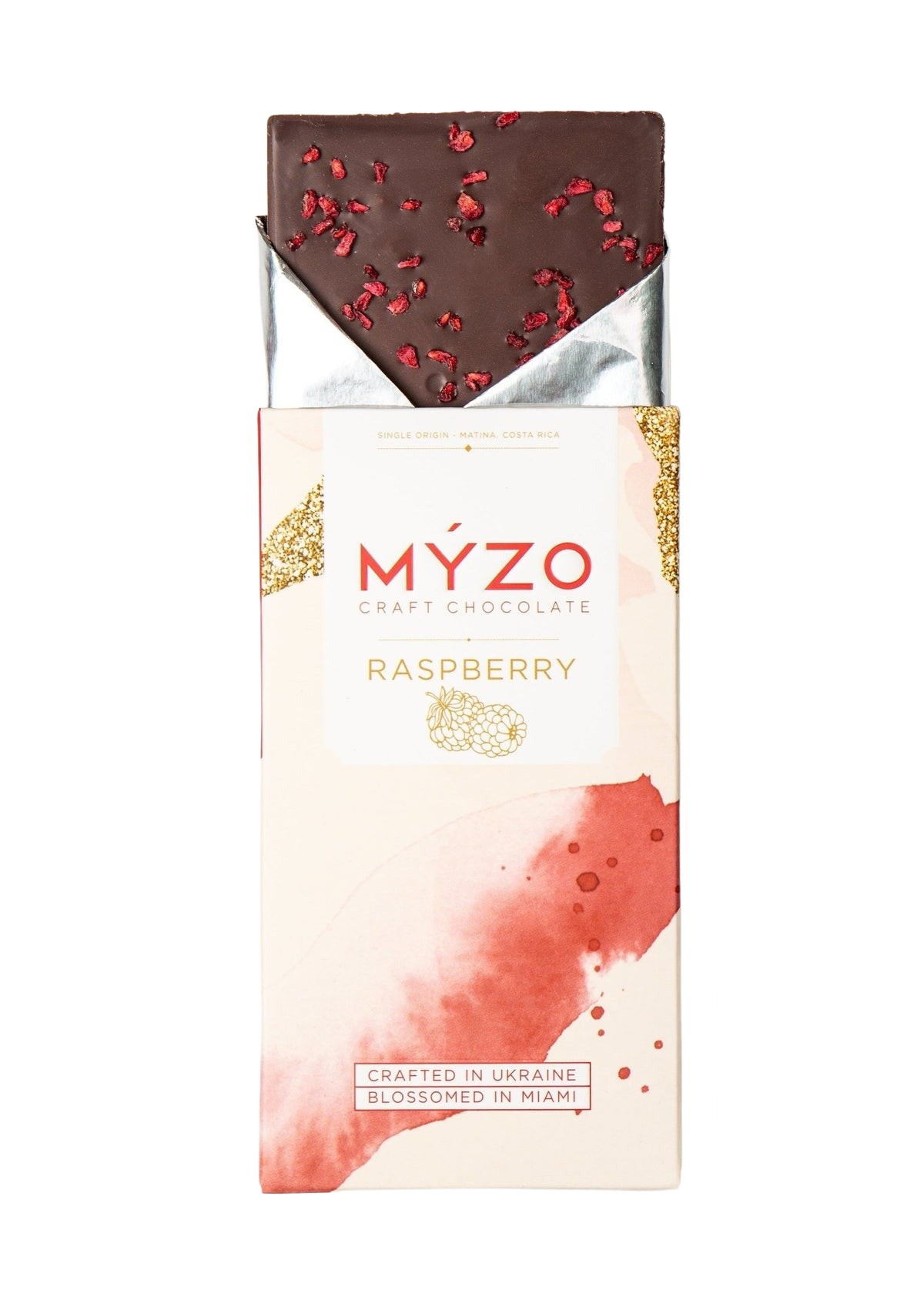 MYZO 70% Raspberry Dark Chocolate Bar