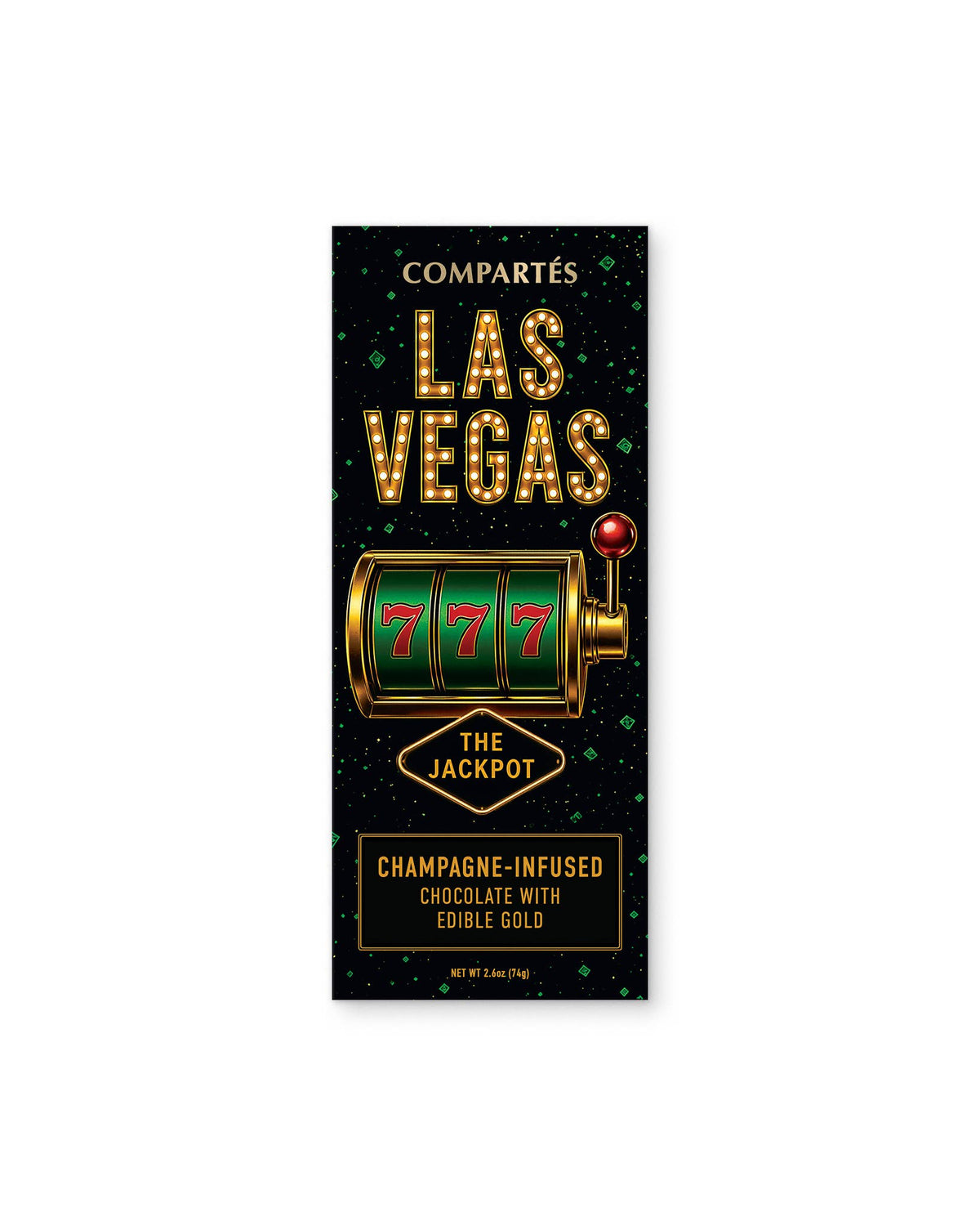 Compartés Las Vegas Jackpot champagne chocolate bar with edible gold
