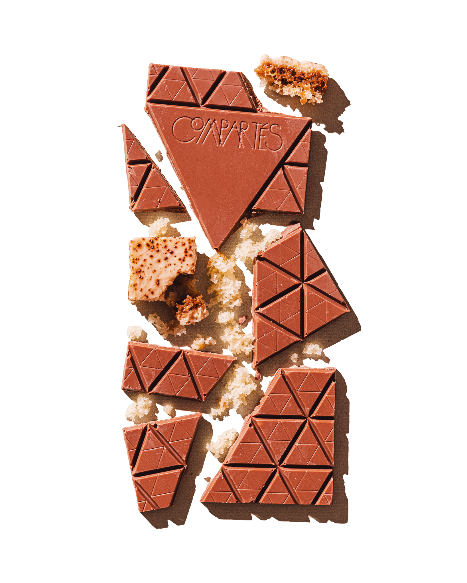 Unwrapped Compartés Tiramisu chocolate bar with coffee, cocoa, and sponge cake