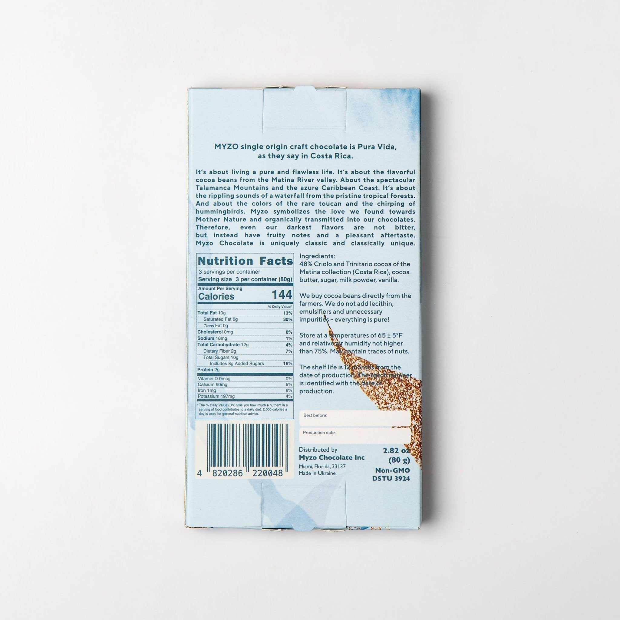 MYZO 48% Milk Chocolate Bar alternate product view 4
