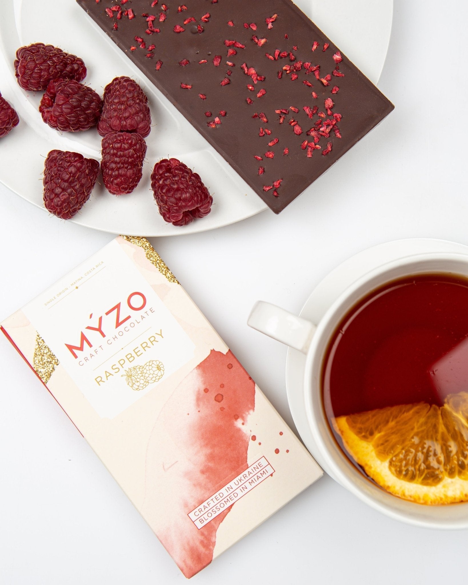 MYZO 70% Raspberry Dark Chocolate Bar alternate product view 3